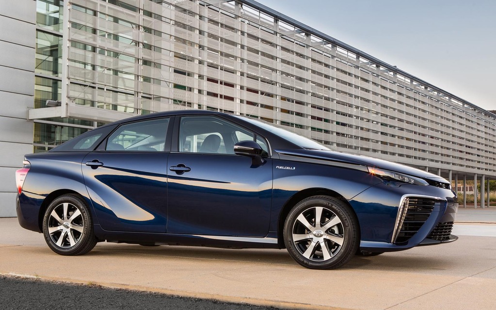 La Toyota Mirai, une voiture qui roule à l'hydrogène.