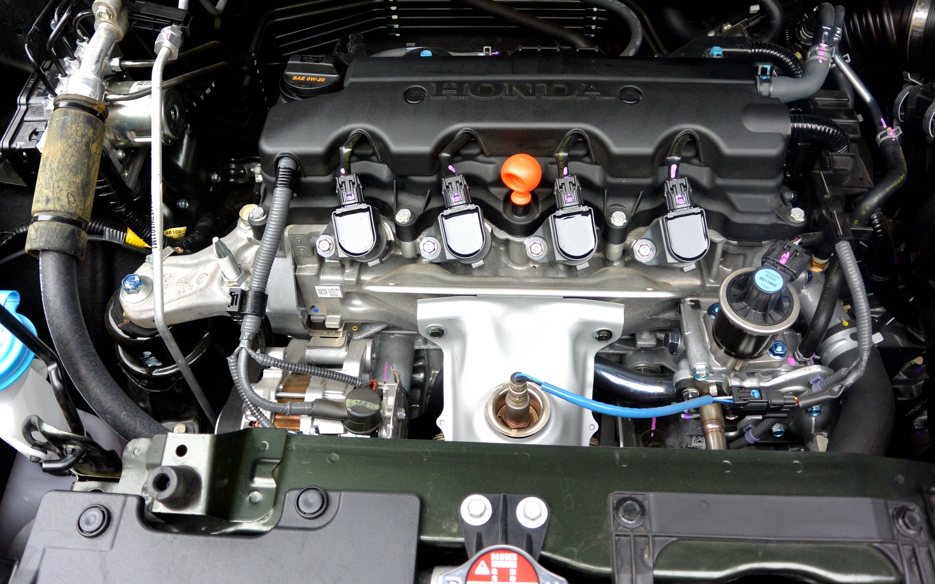 Le moteur 1,8 litre de la Honda Civic.