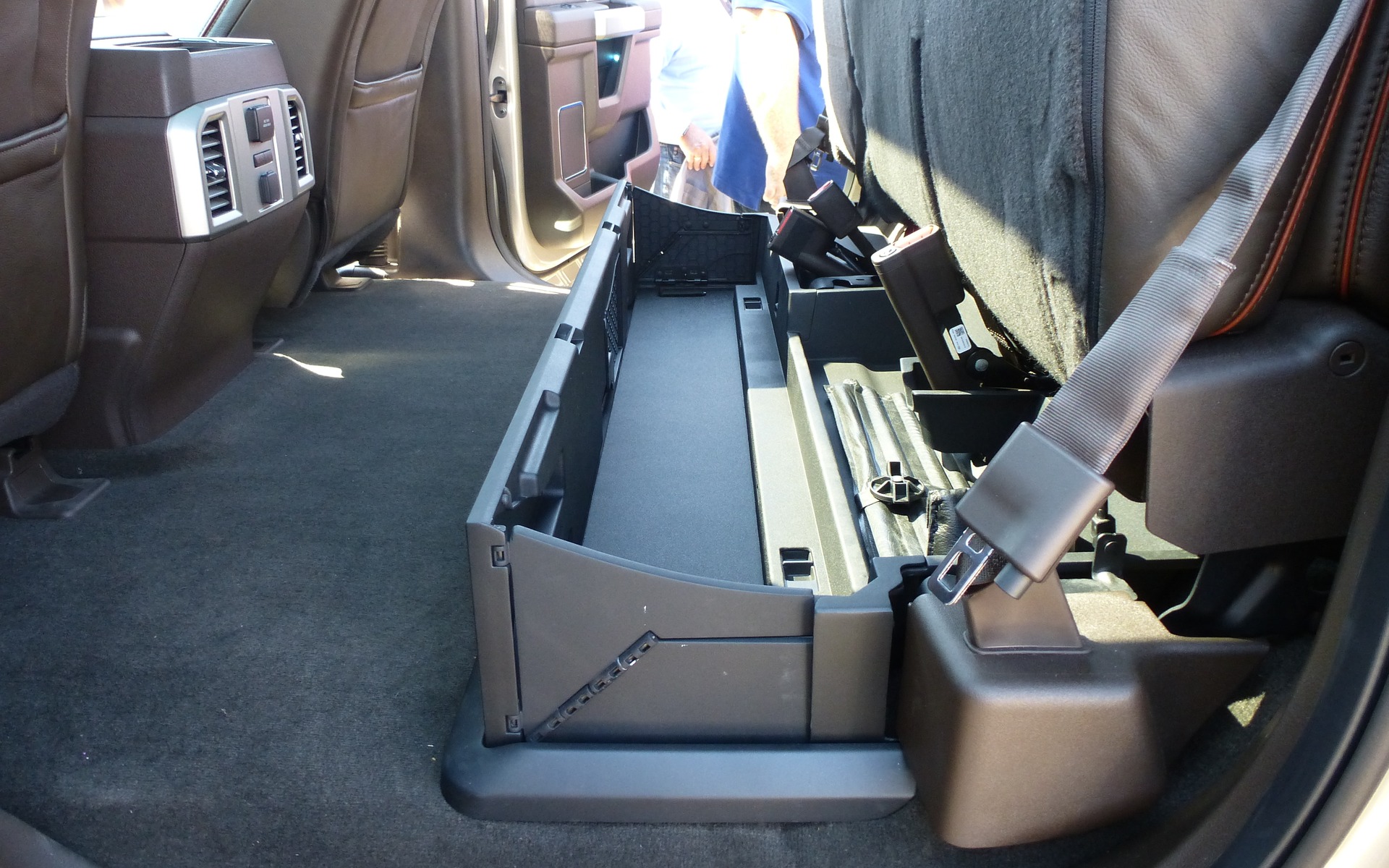 Ingenious storage below rear seat