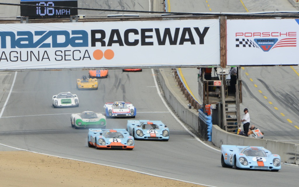 The three blue and orange 917 were very popular with the crowd.