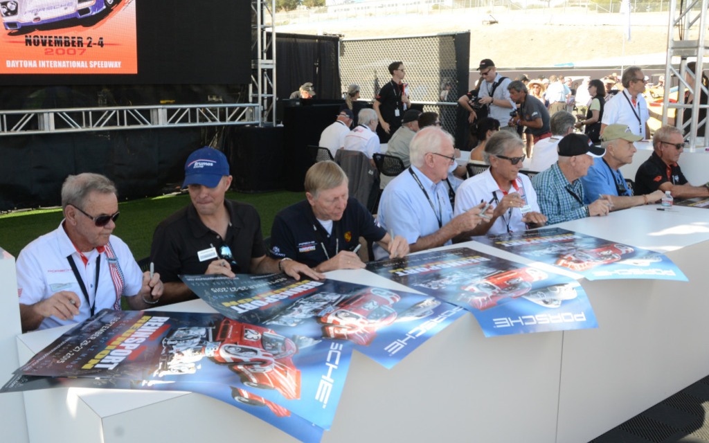 Autograph hunters with their idols.