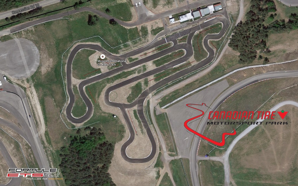 Vue aérienne de la piste de karting du Canadian Tire Motorsports Park