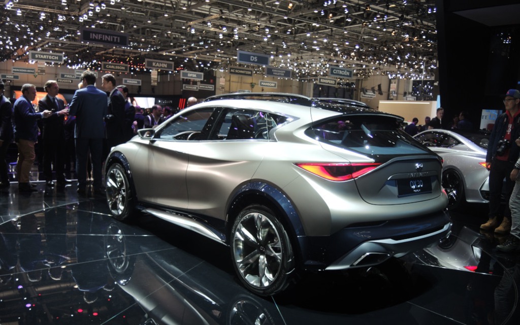 The QX30 Concept during its launch at the Geneva Motor Show.