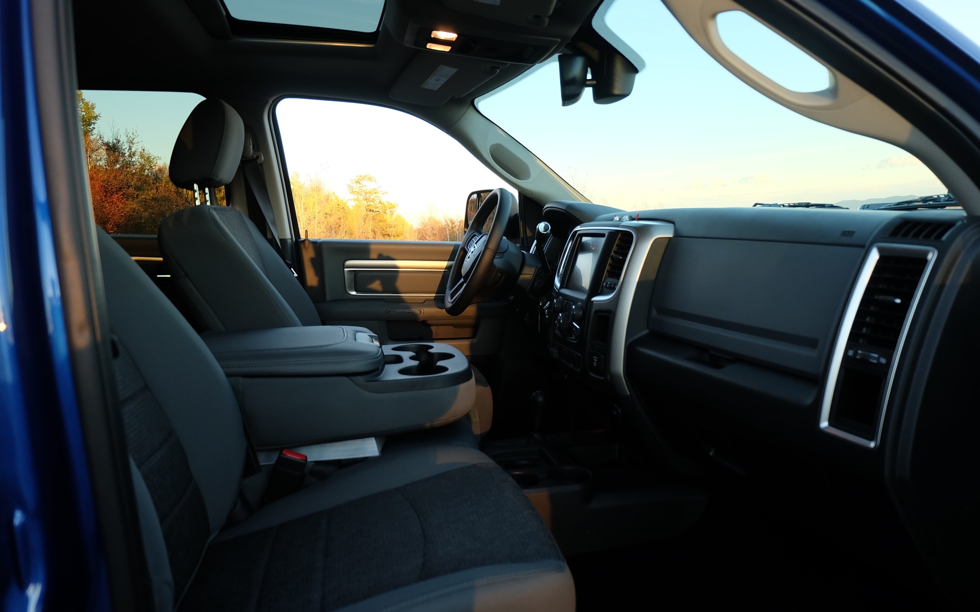The Power Wagon comes with cloth seats and a bench up front.