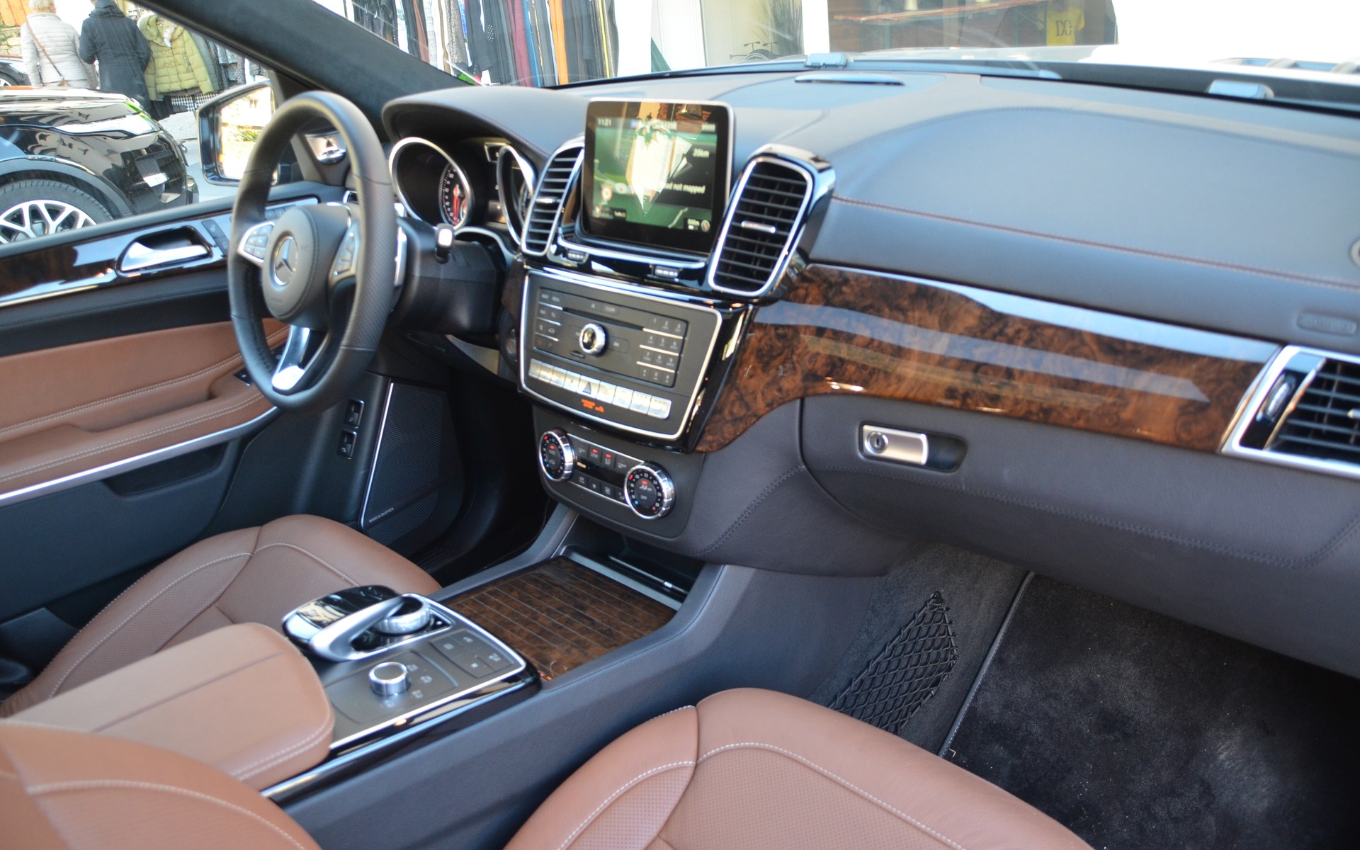 Cabin materials inside the 2017 Mercedes-Benz GLS are very rich