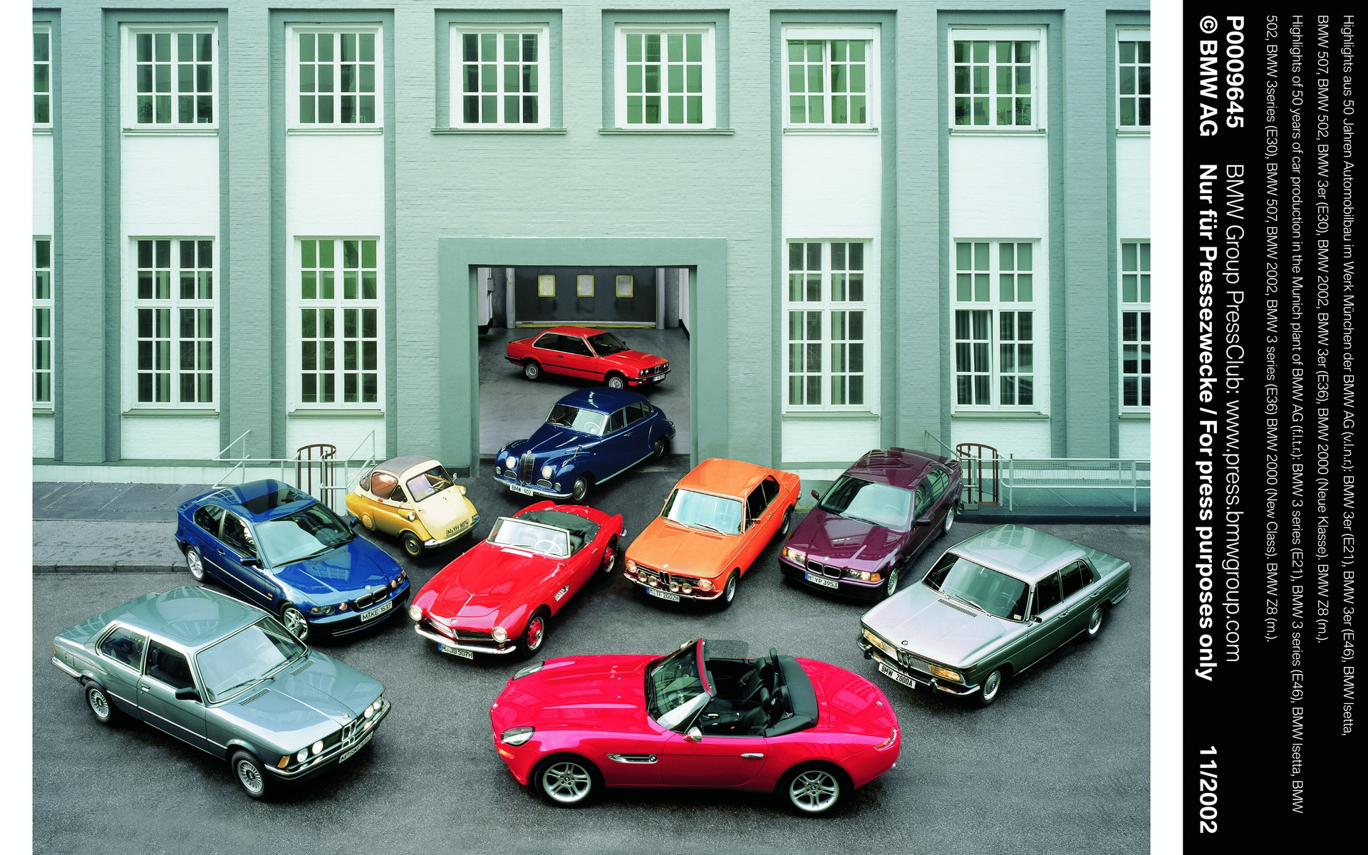 Brochette de classiques de BMW. De la 2002 à l'Isetta. 