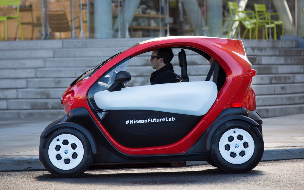 This Nissan microcar is derived from the Renault Twizy