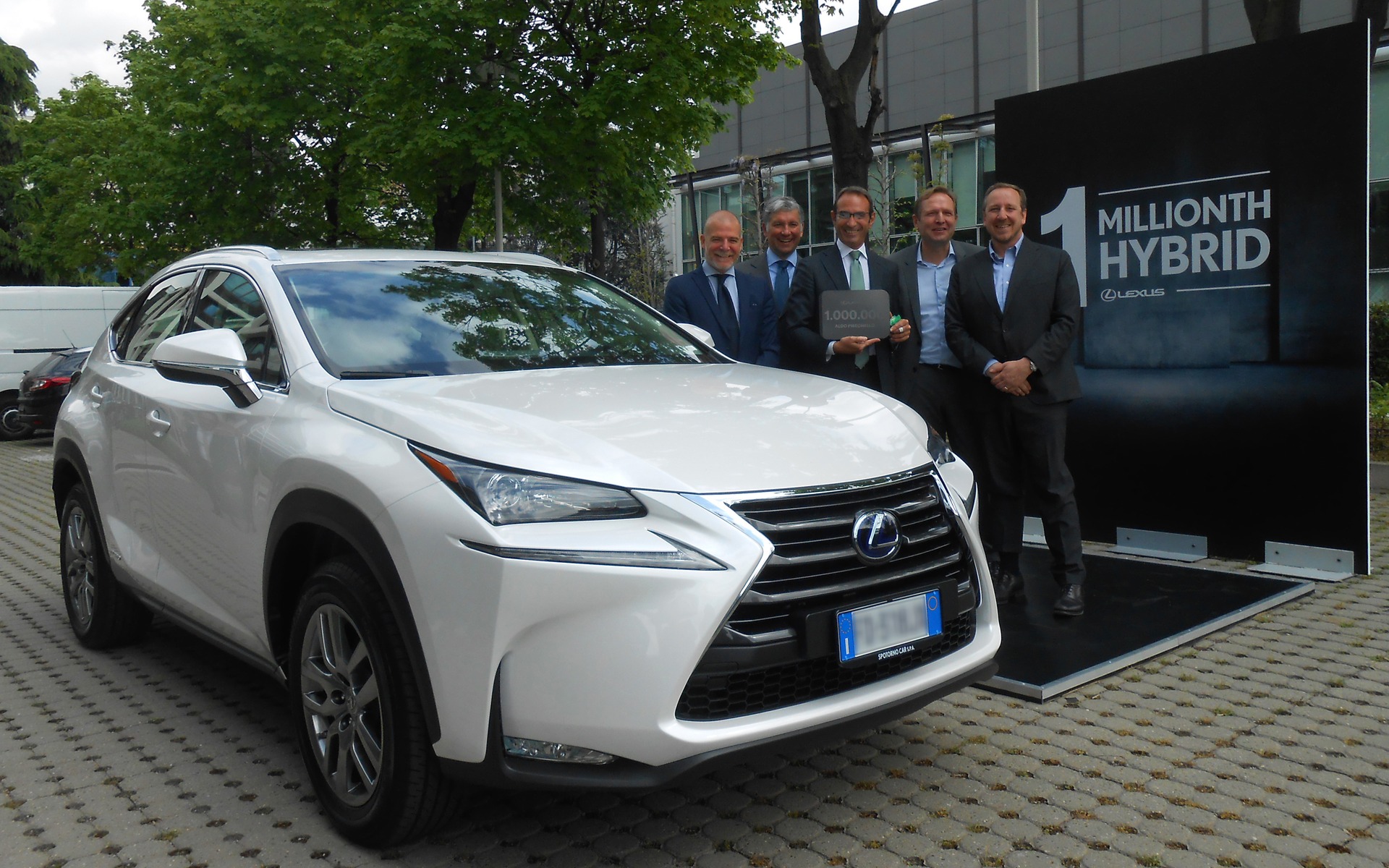 The one-millionth Lexus hybrid vehicle sold, in Milan, Italy.