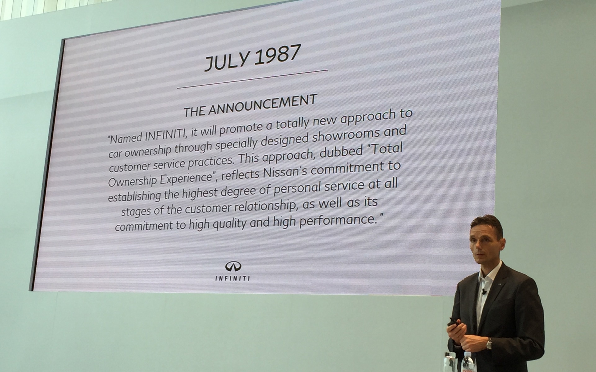 Le credo d'Infiniti lors du lancement de la marque en 1987