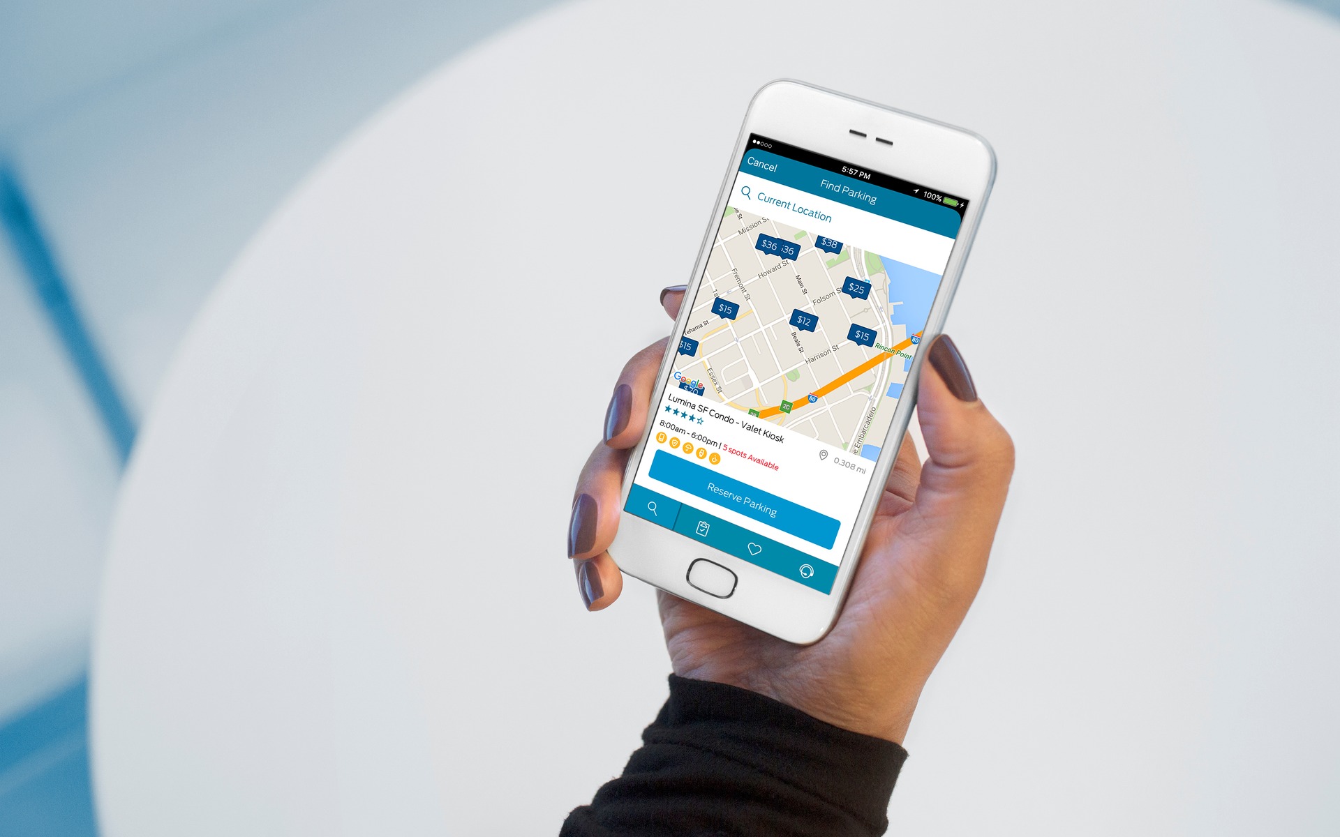 FordPass App - find a parking spot on the map
