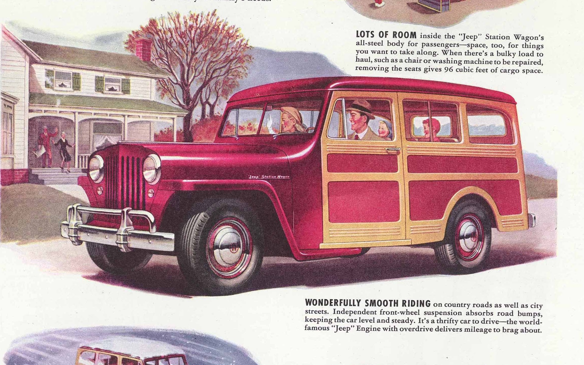 1947 Publicité Jeep Station Wagon