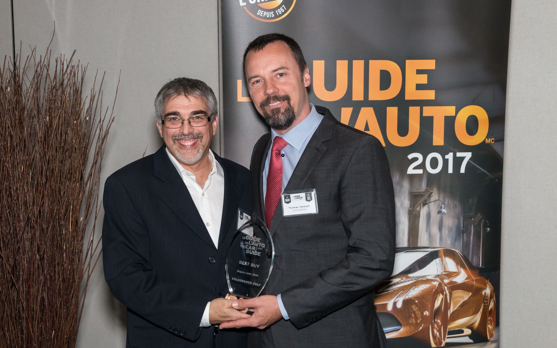 <p>Alain Morin with Thomas Tetzlaff of Volkswagen Canada.</p>