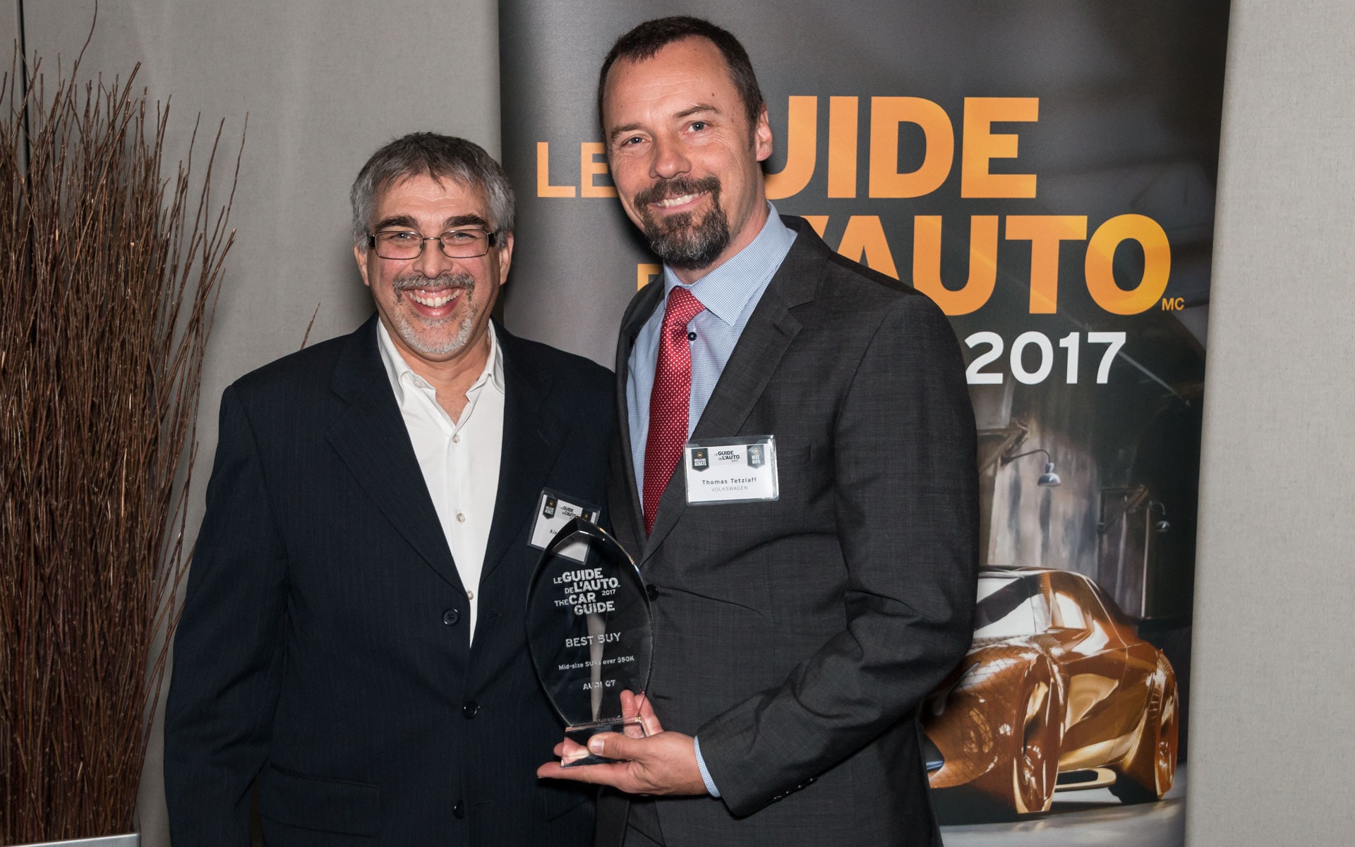 <p>Alain Morin with Thomas Tetzlaff of Volkswagen Canada.</p>