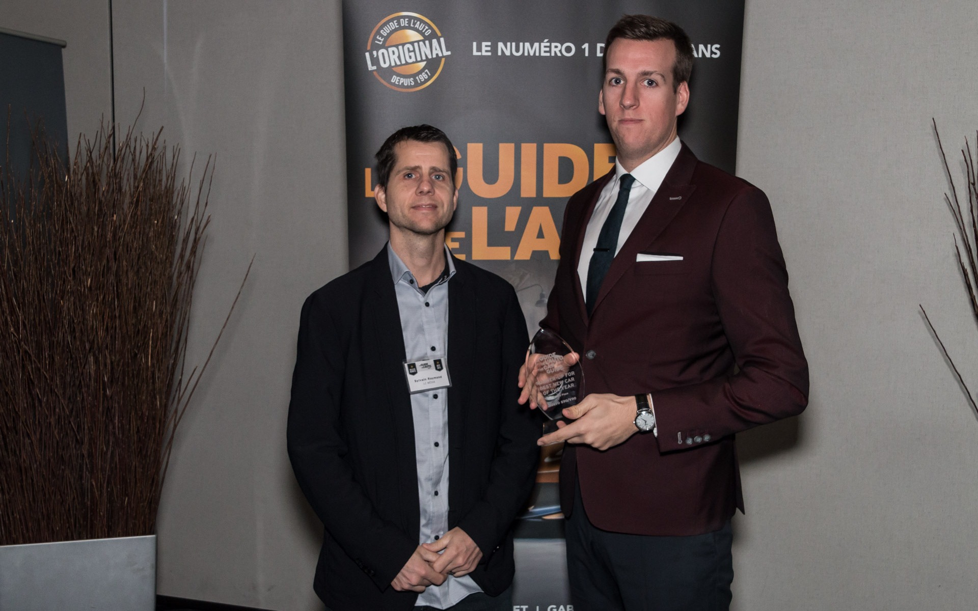 <p>Sylvain Raymond with Kyle Denton of Volvo Cars of Canada.</p>