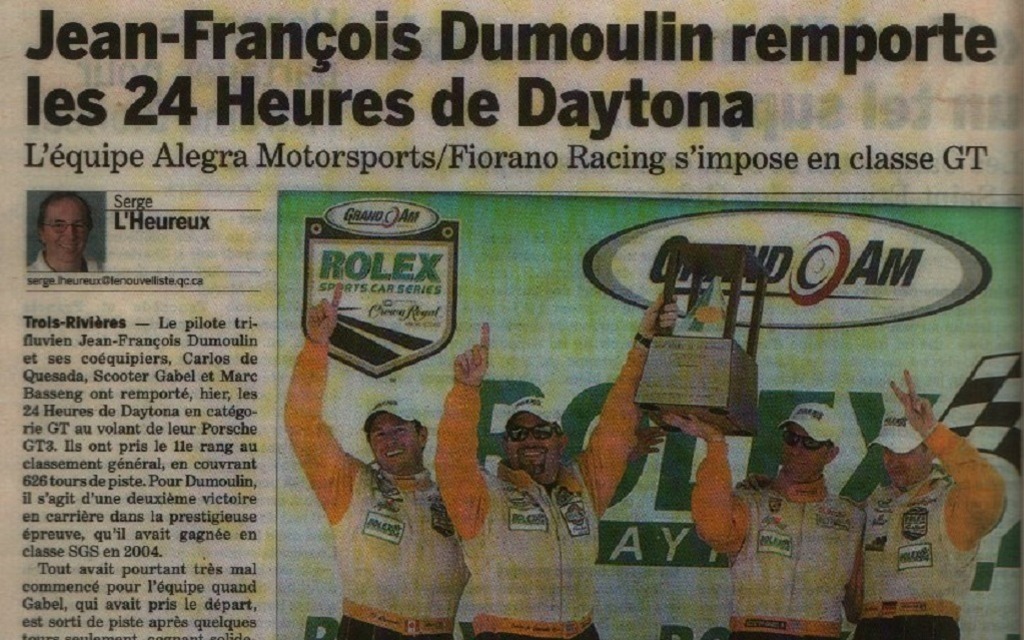 <p>2007 Dumoulin remporte les 24 heures de Daytona</p>