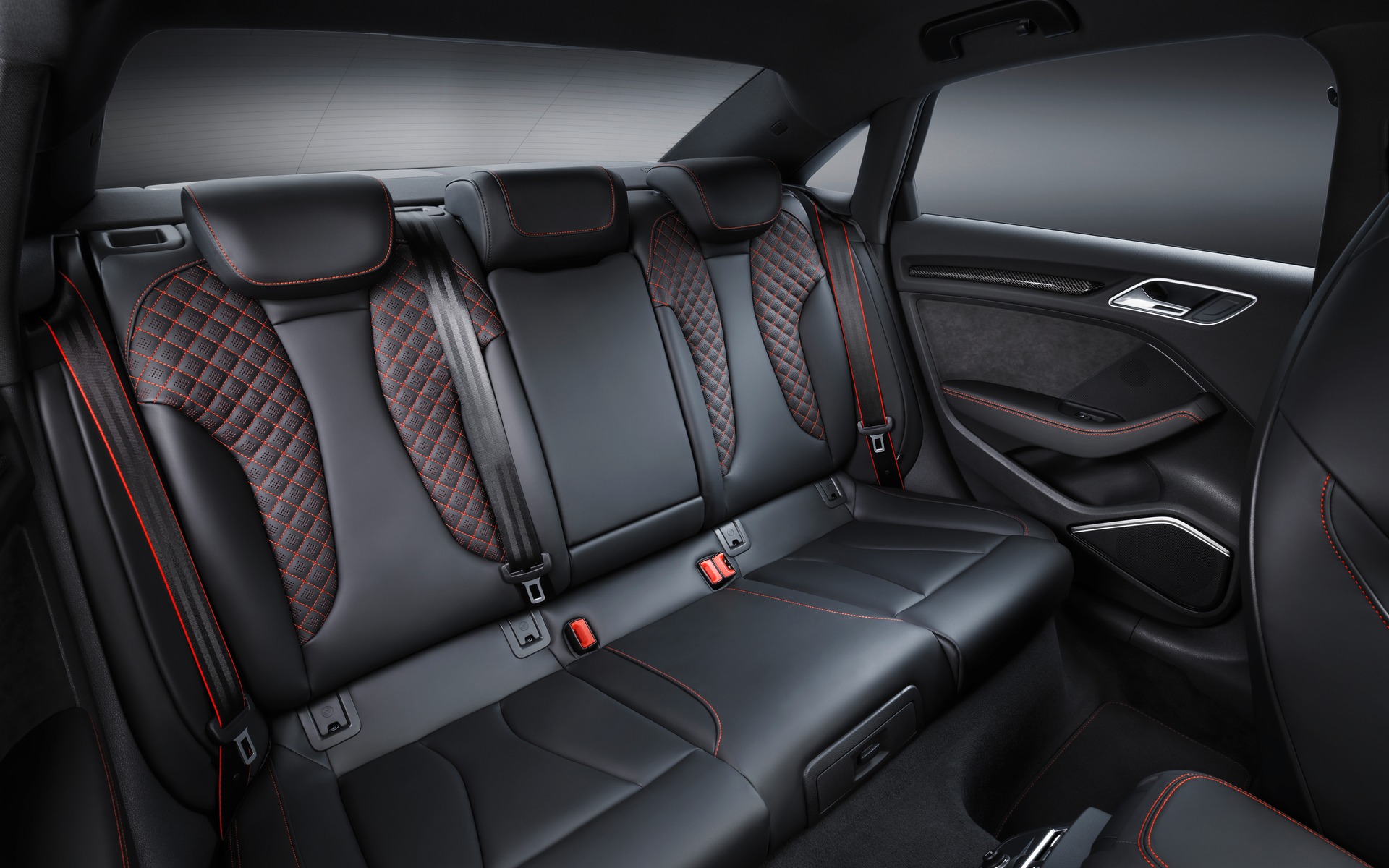 <p>Audi RS3 - Notice the diamond-cut pattern of the seats. </p>