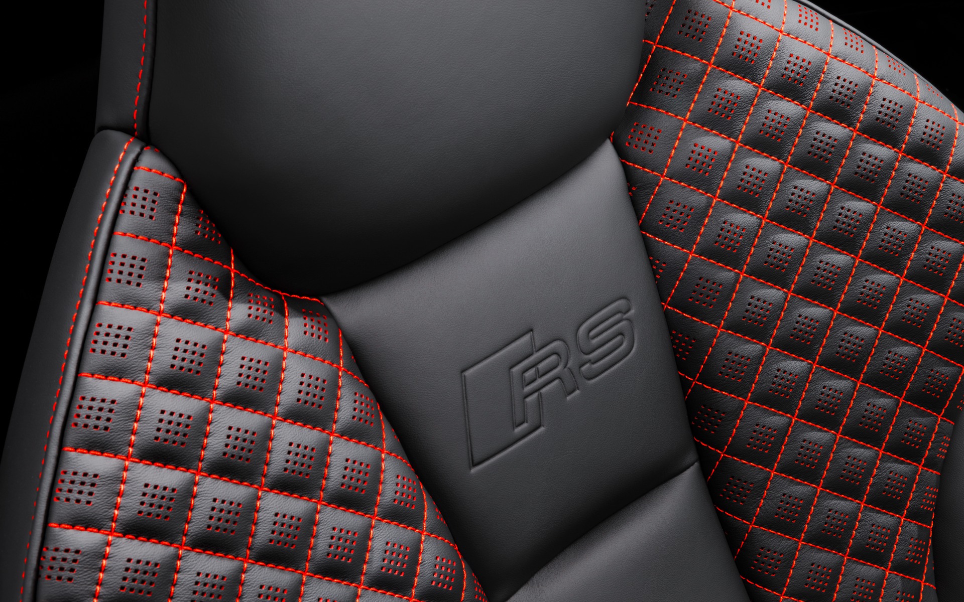 <p>2018 Audi RS 3 - The beautiful diamond pattern of the RS seats.</p>