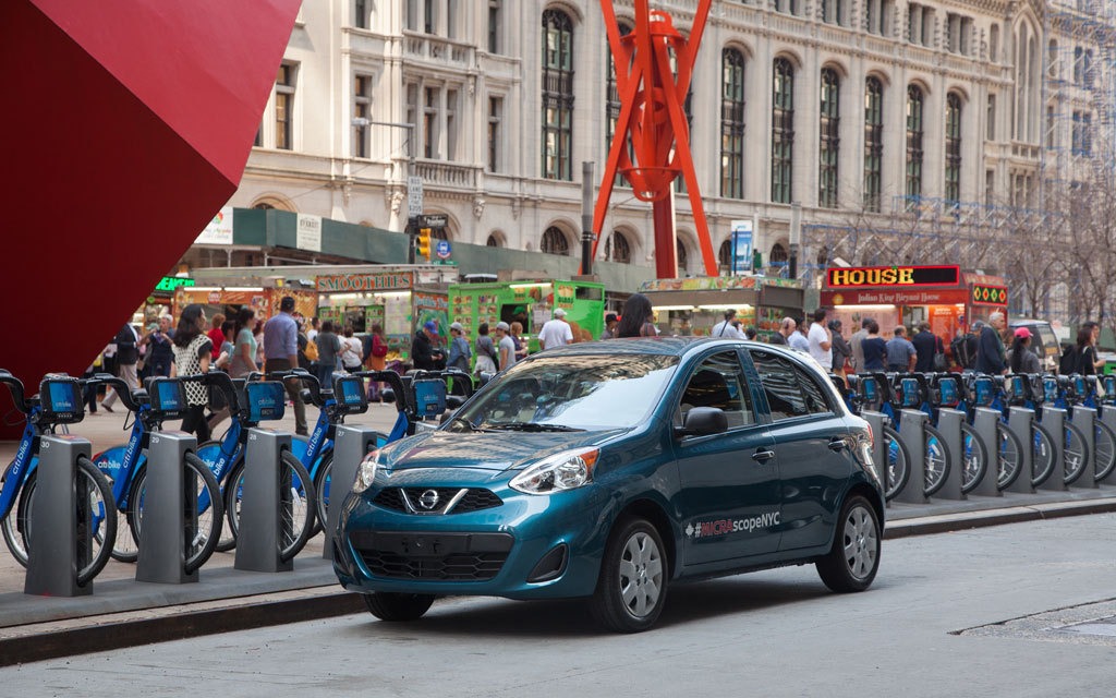 <p>2017 Nissan Micra in Times Square</p>