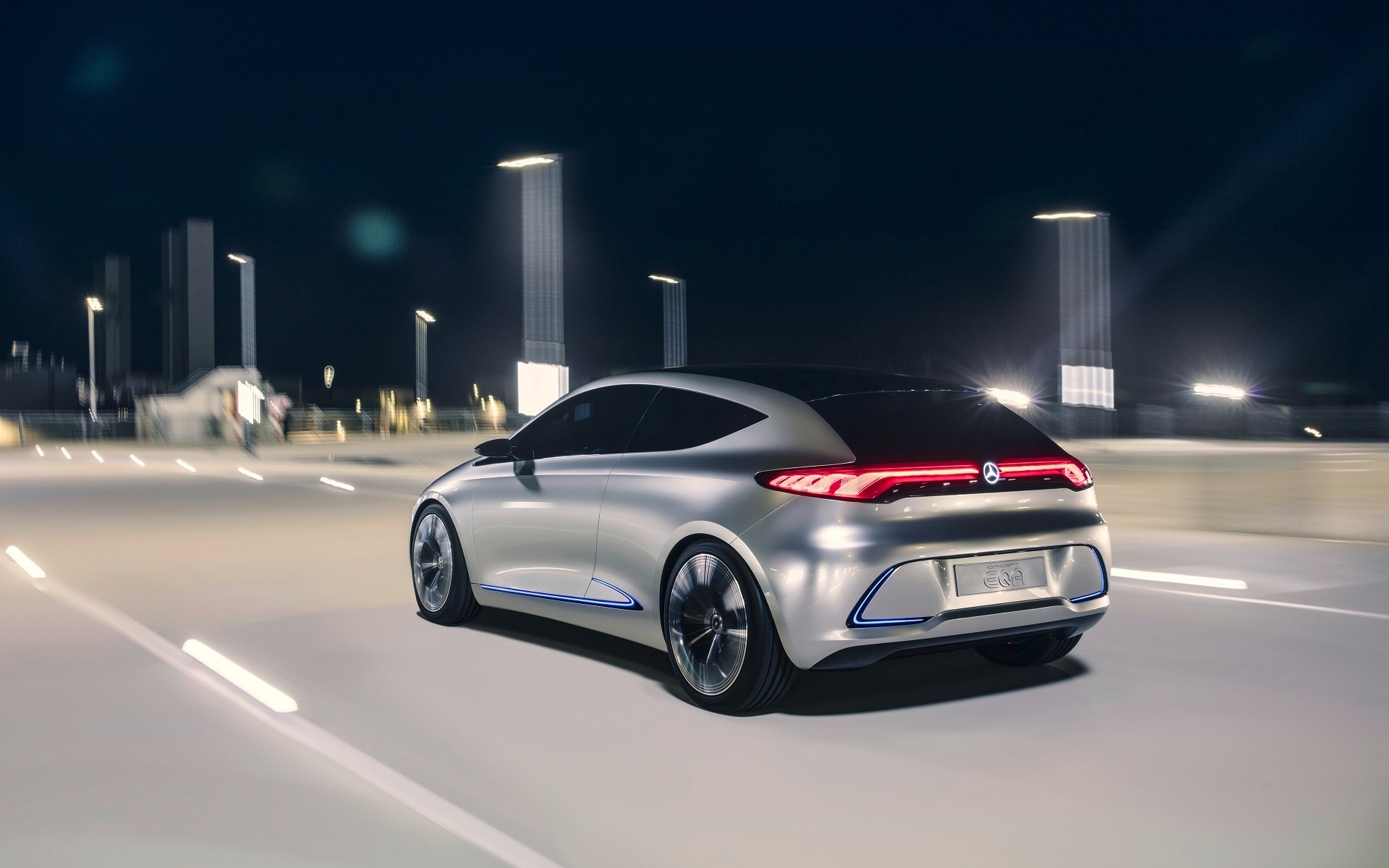 <p>Mercedes-Benz Concept EQA on the road</p>
