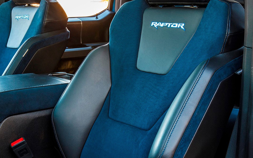 <p>2019 Ford F-150 Raptor with available Recaro sport seats</p>