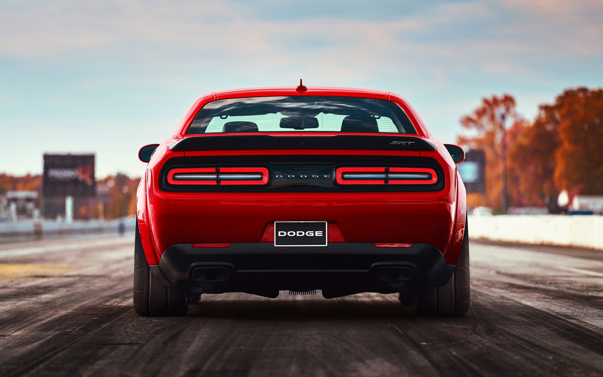 <p>2018 Dodge Challenger SRT Demon's muscular rear end</p>