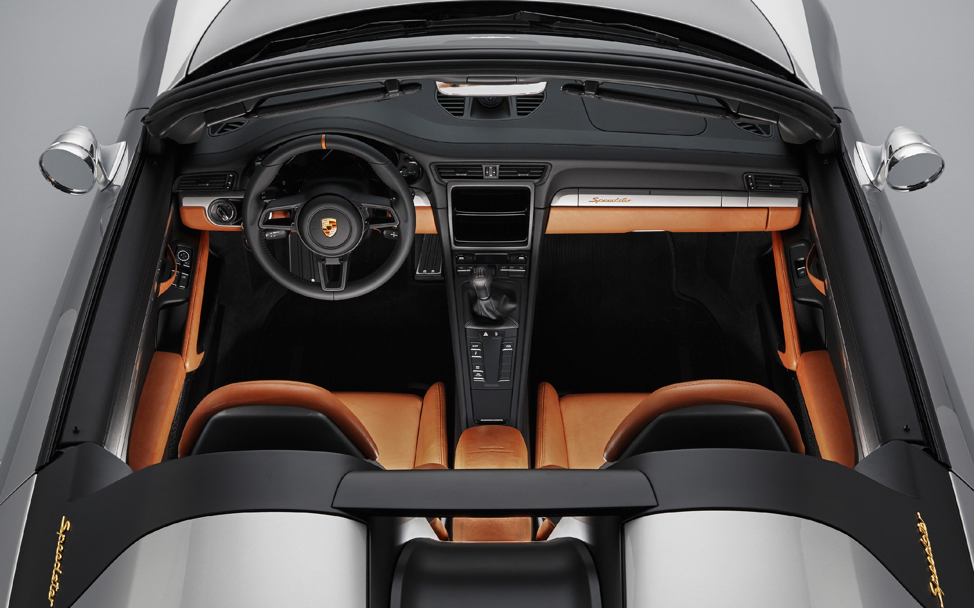 <p>Porsche 911 Speedster Concept interior viewed from above</p>