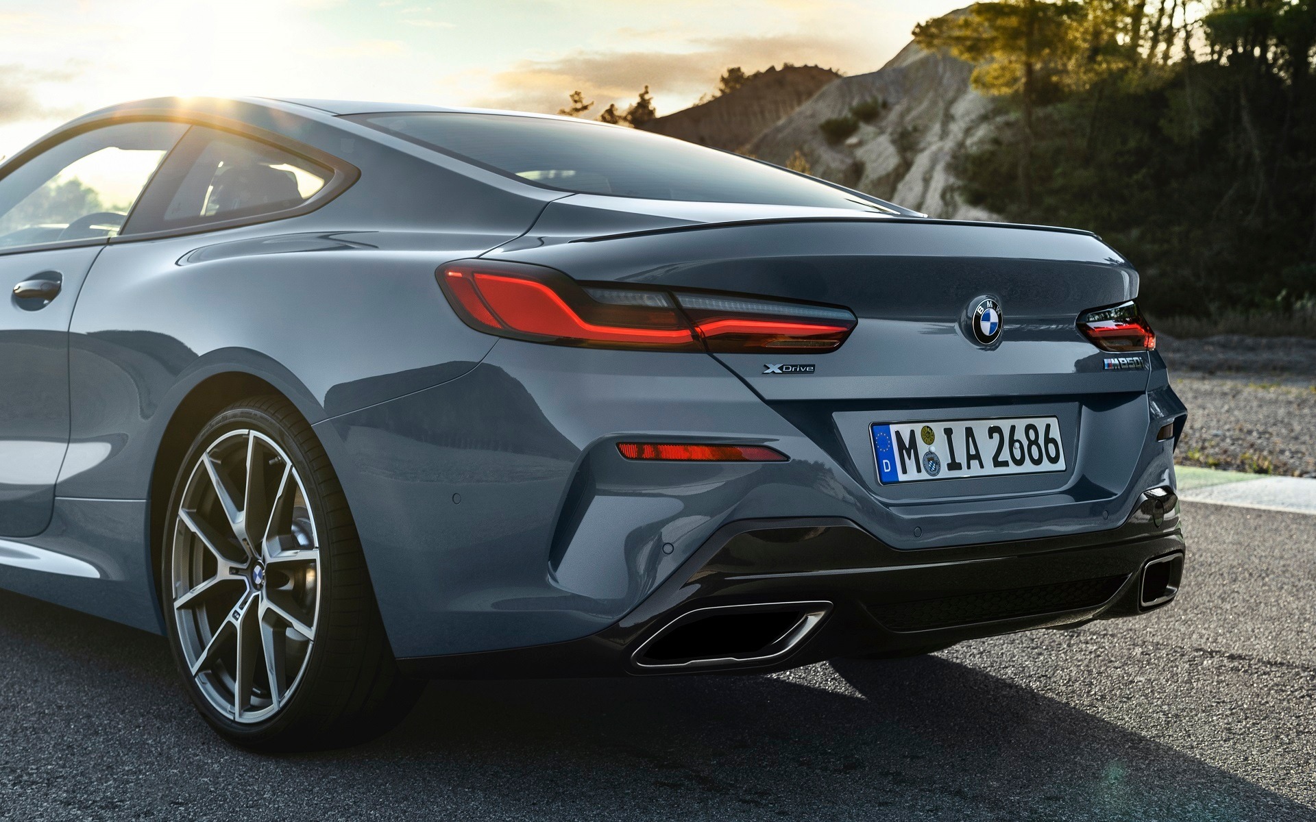 <p>2019 BMW 8 Series Coupe with twin tailpipes</p>