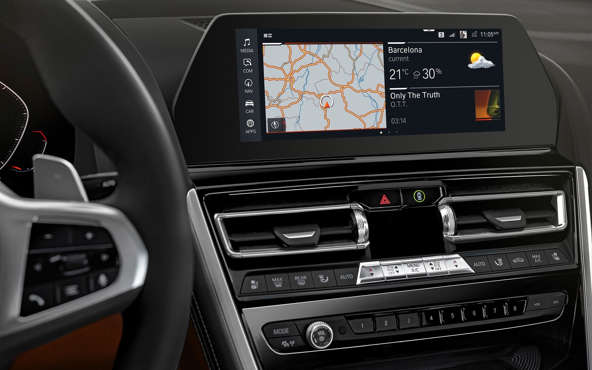 <p>2019 BMW 8 Series Coupe main control display</p>