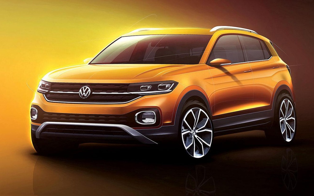 <p>Sketch of the new Volkswagen T-Cross</p>