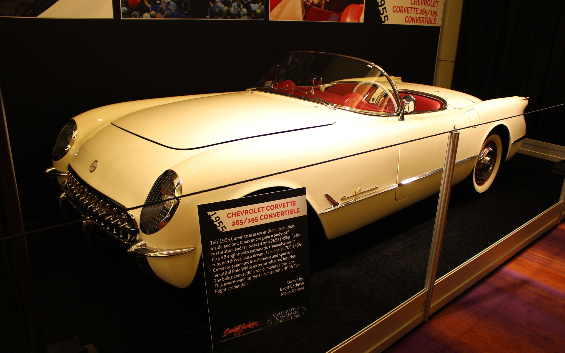 <p>Chevrolet Corvette 265/195 d&eacute;capotable 1955</p>