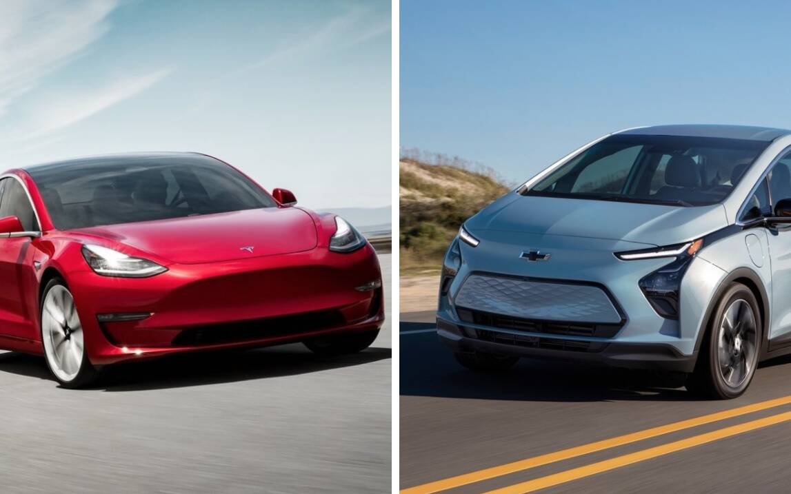 2021 Tesla Model 3 vs. 2022 Chevrolet Bolt EV The Numbers The Car Guide
