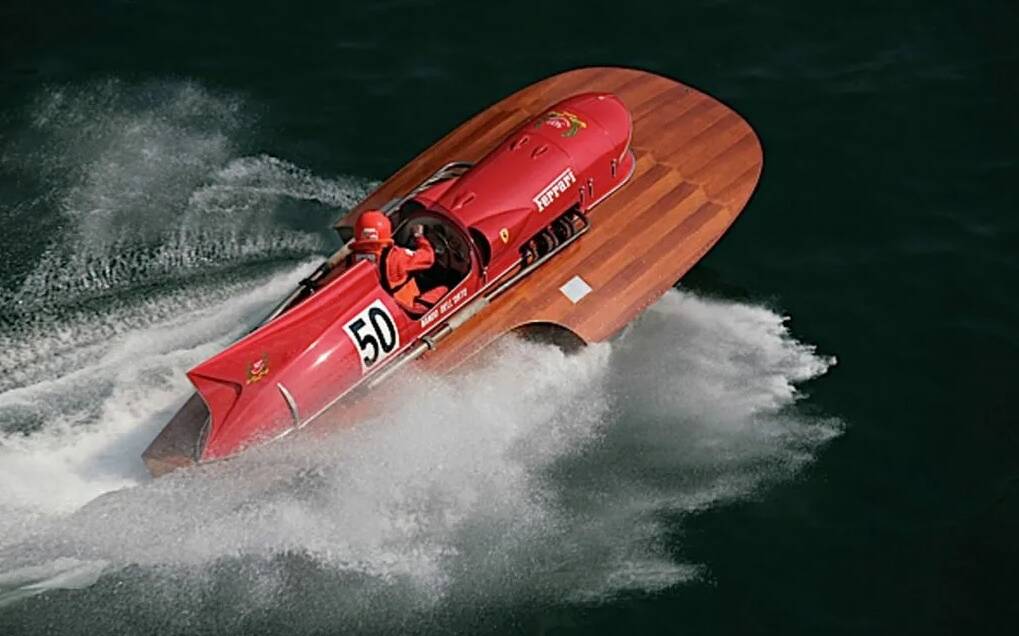 A Hand Made Ferrari Hydroplane Boat Model