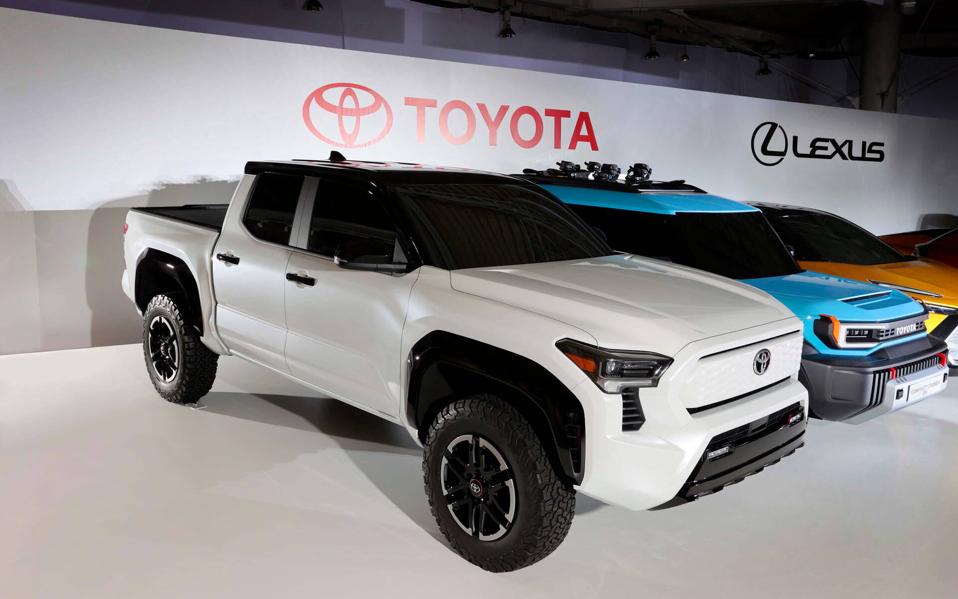 <p>Toyota Pickup EV, looking like a future Tacoma</p>