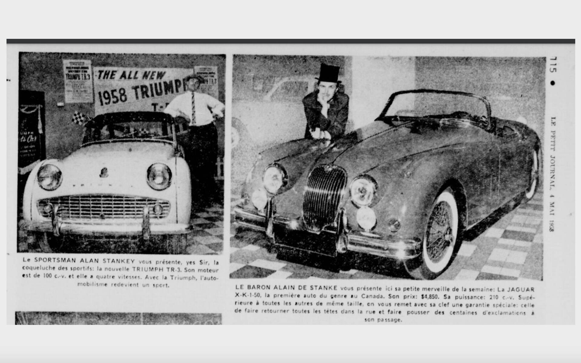 <p>Salon de l’auto anglaise 1958 à l’hôtel Queen Elizabeth</p>