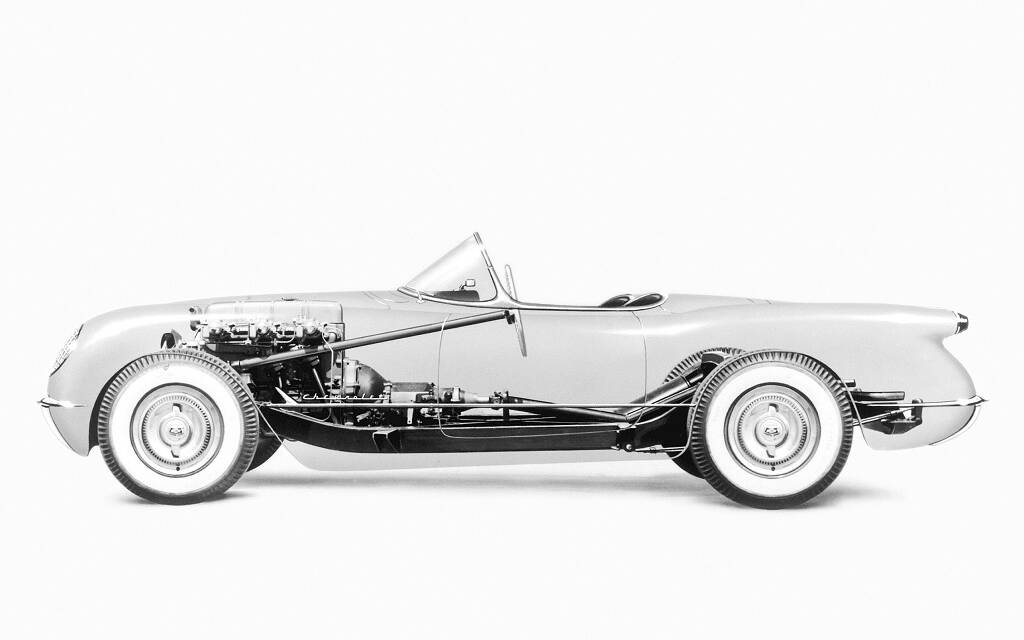 <p>Le châssis de la Corvette 1953.</p>