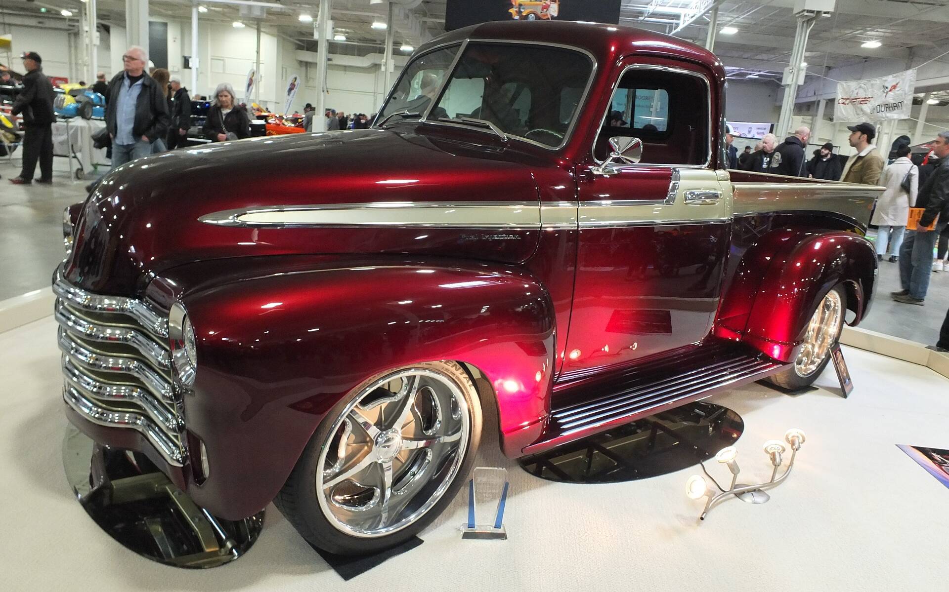 <p>1949 Chevrolet pick-up powered by LS3 'Vette engine</p>