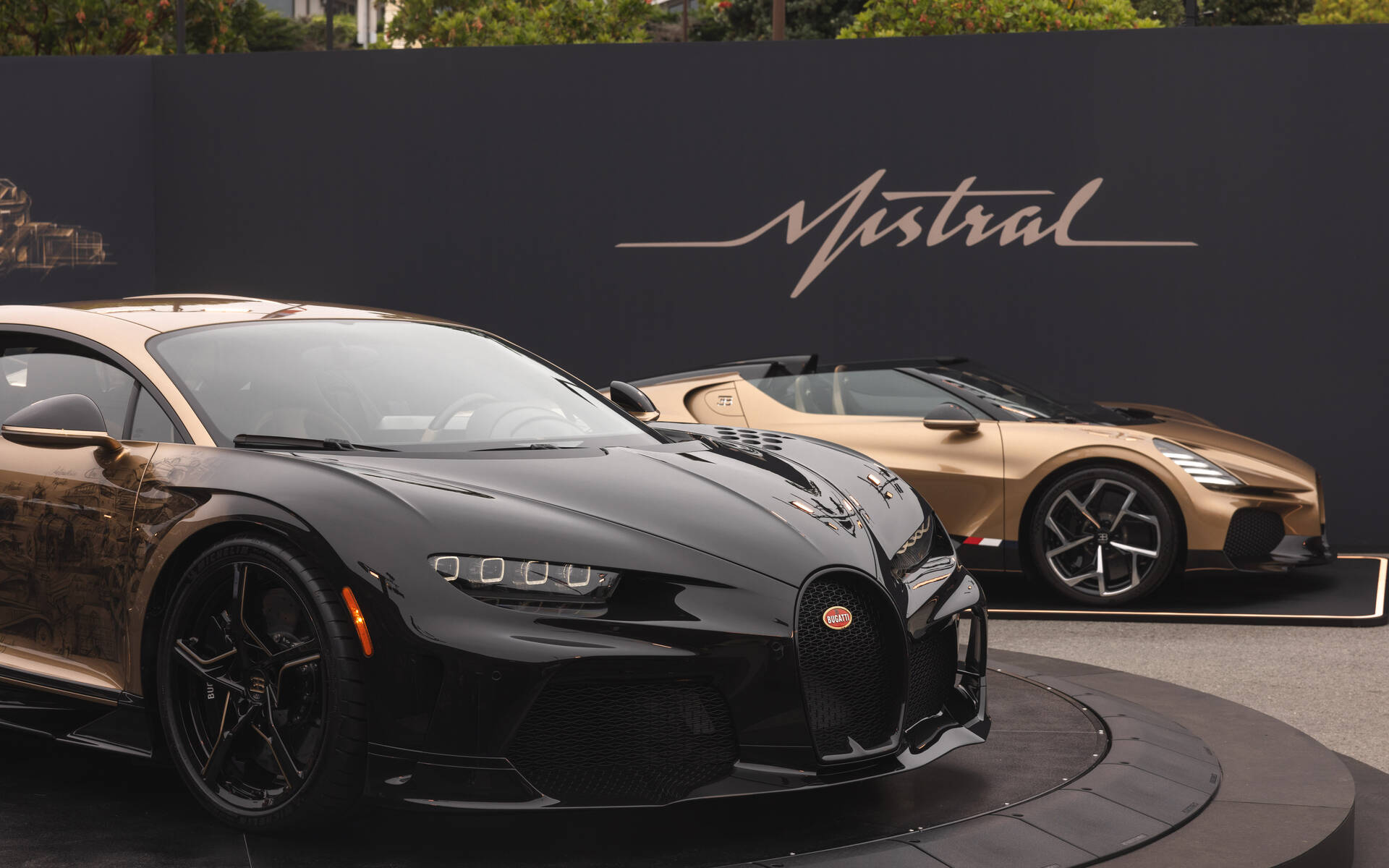<p>Bugatti Chiron and Mistral</p>