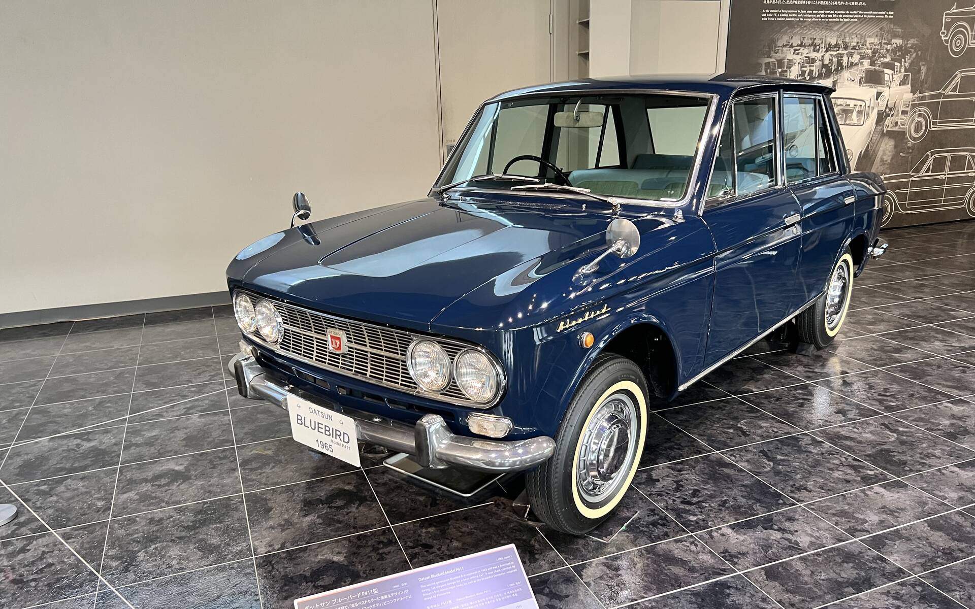 <p>Datsun Bluebird Model P411 1965 - Musée Toyota à Nagoya au Japon</p>
