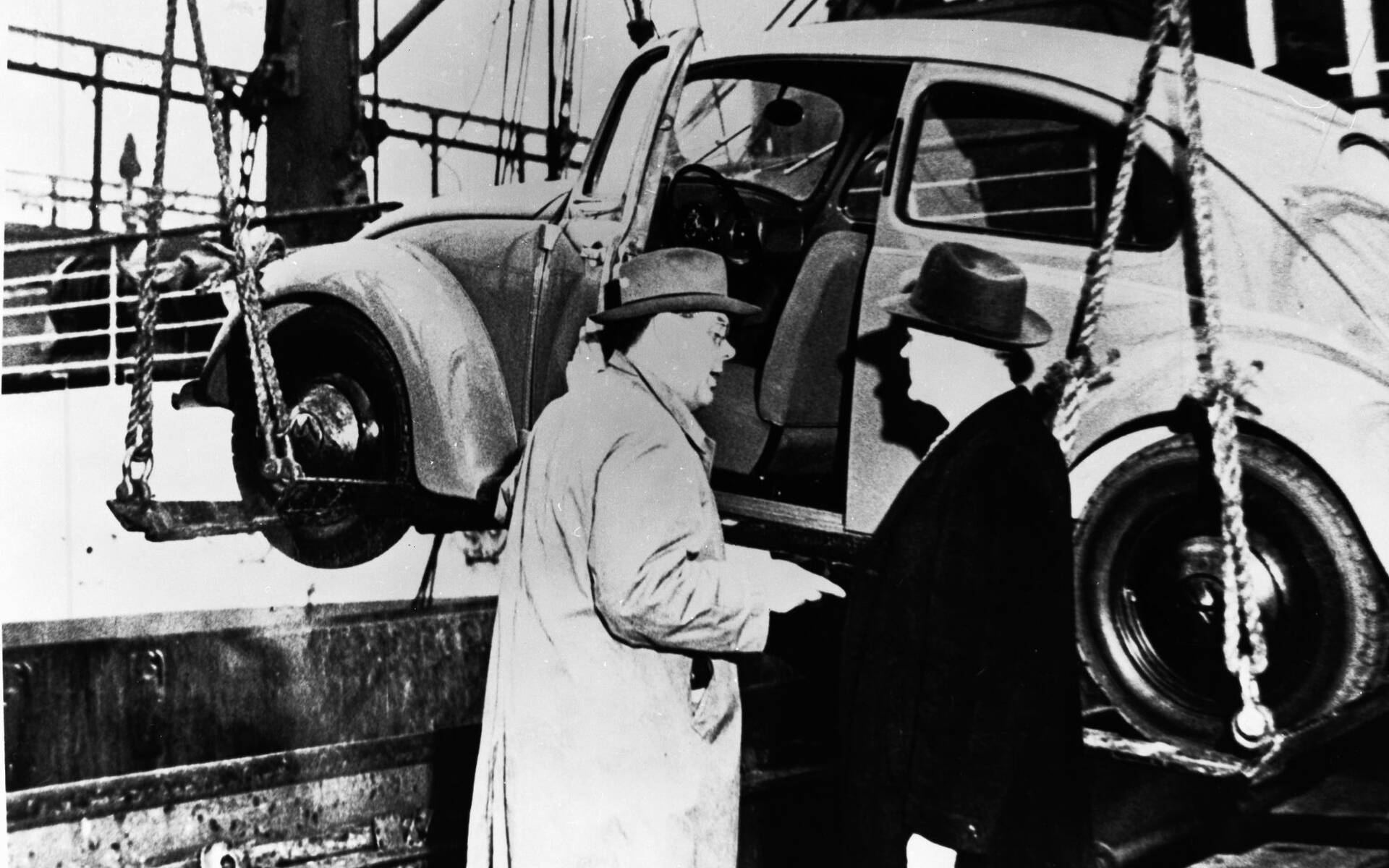 <p>A Beetle on board the first shipment to the U.S.</p>