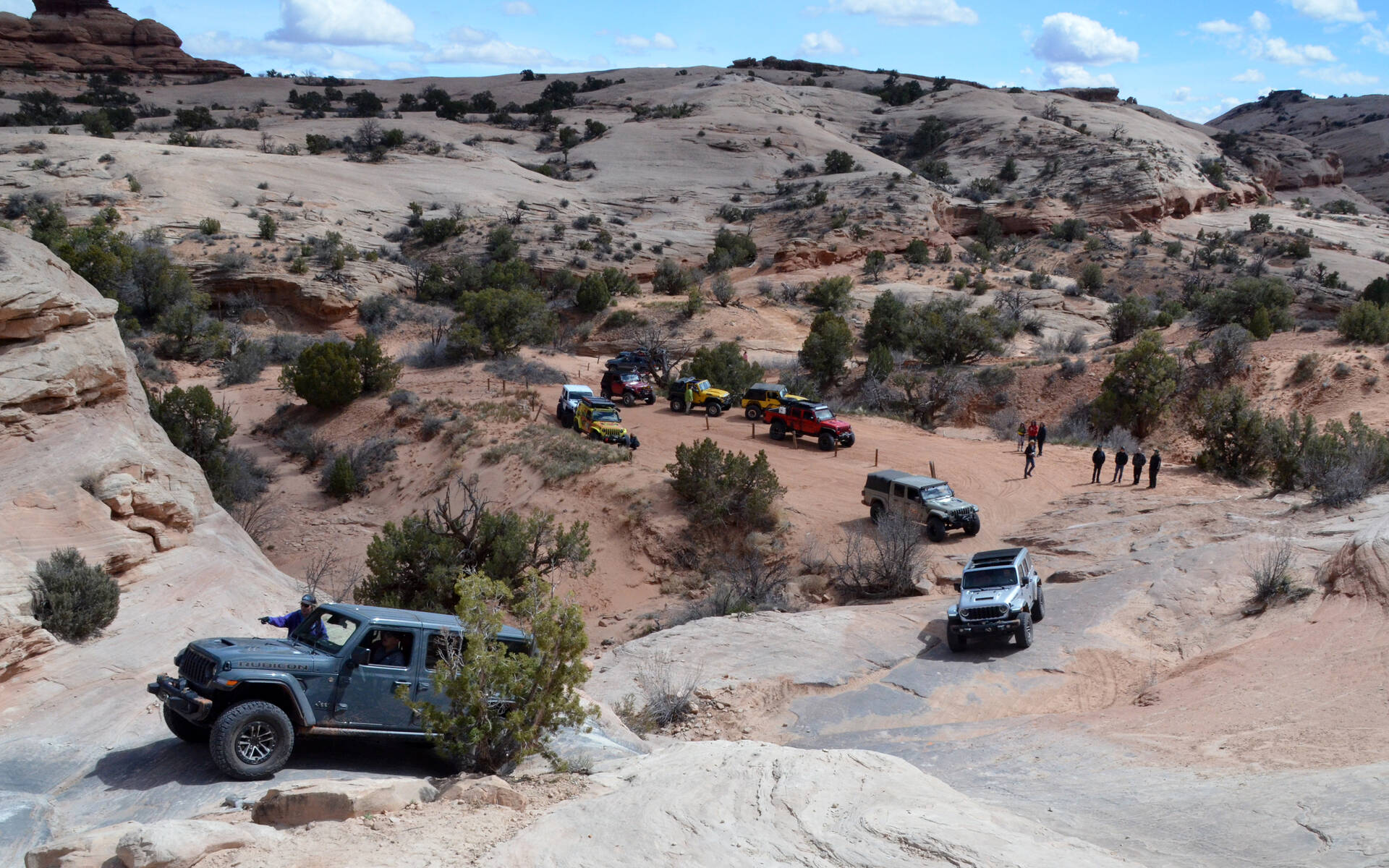 <p>L'ascension Wipeout Hill à Moab.</p>