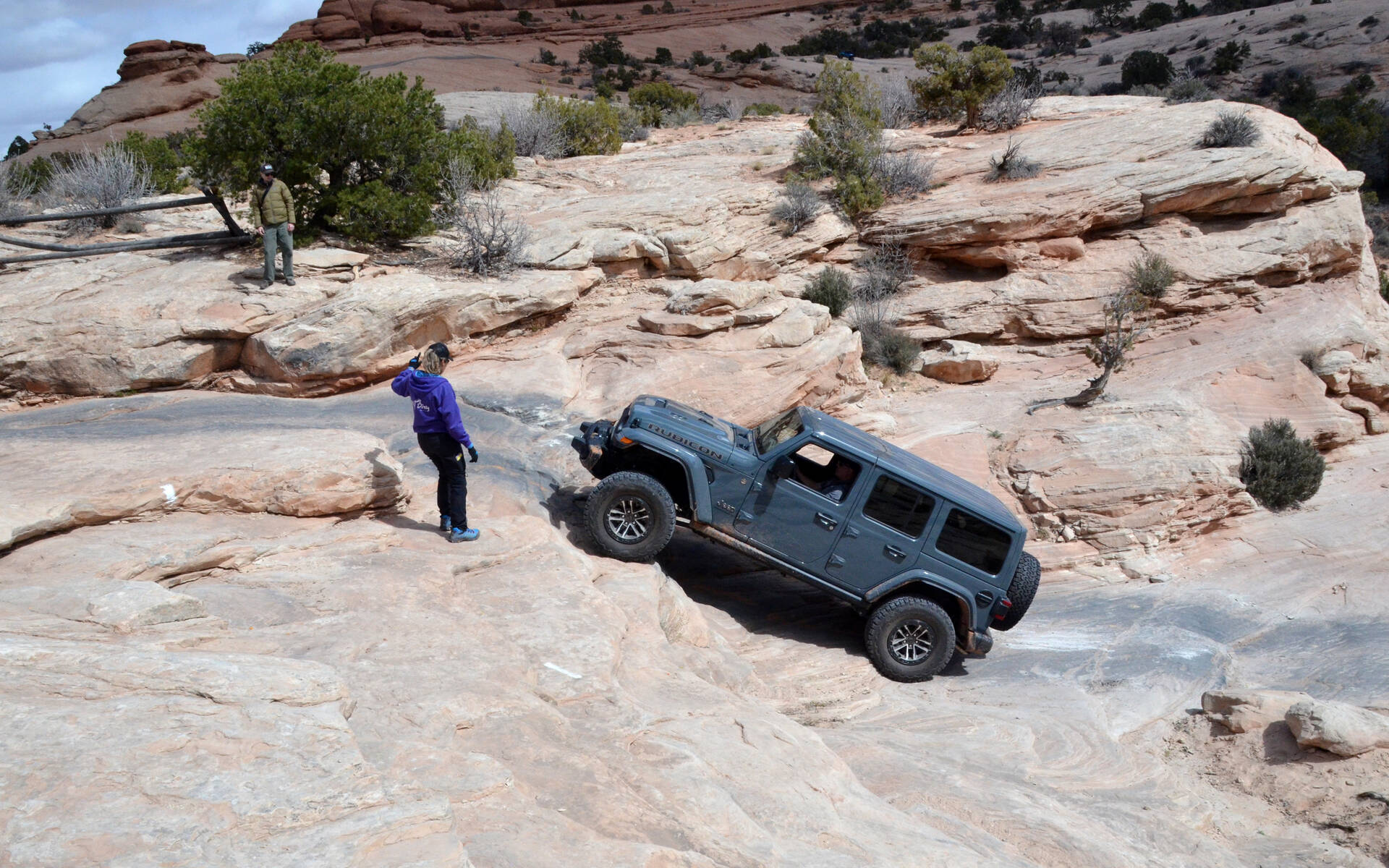 <p>L'ascension Wipeout Hill à Moab.</p>