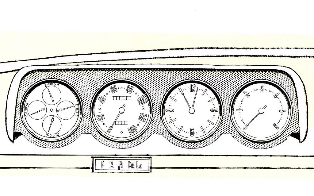 <p>Tableau de bord de la Continental Mark II 1956</p>