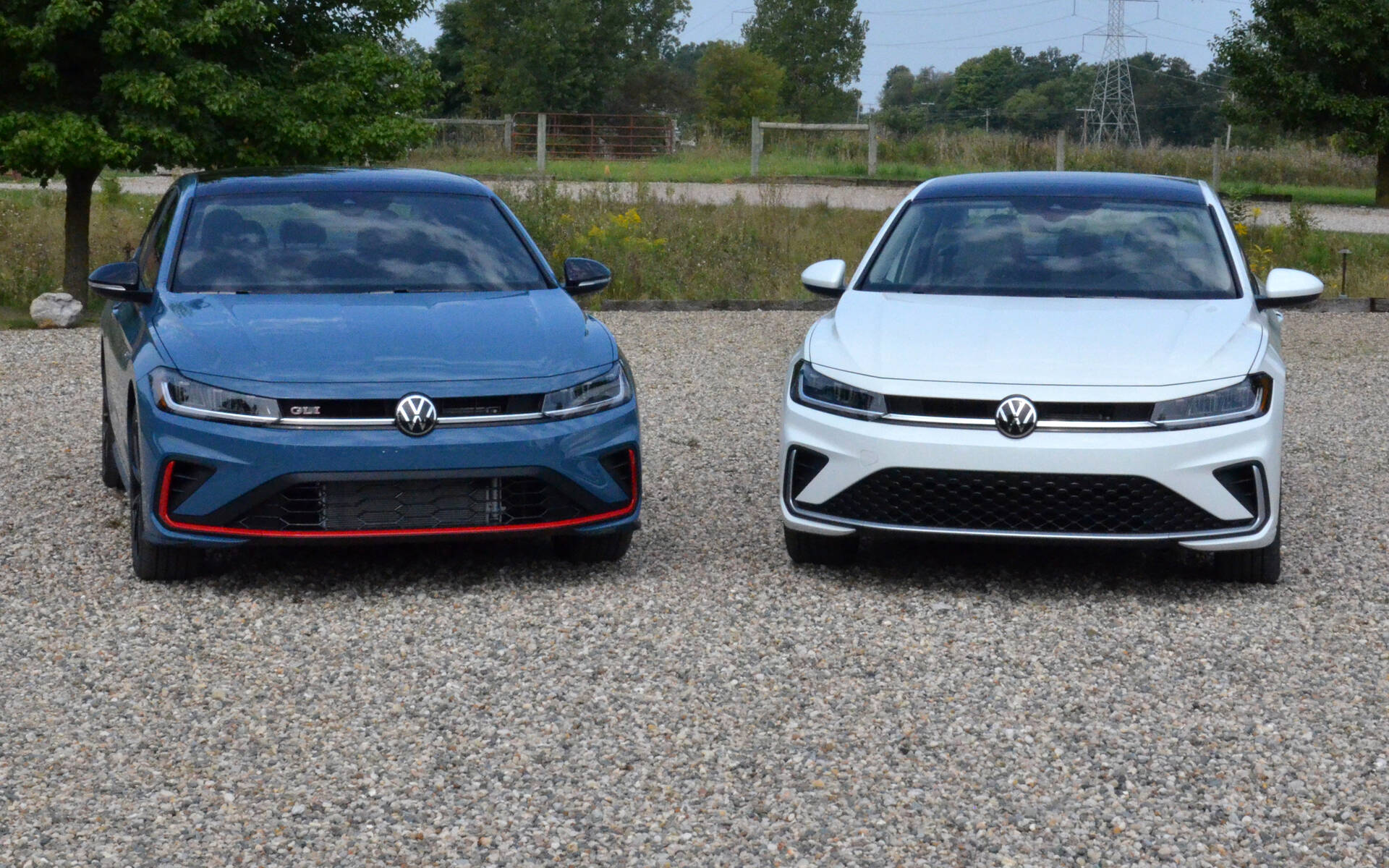 <p>2025 Volkswagen Jetta GLI (left) and 2025 Volkswagen Jetta (right).</p>