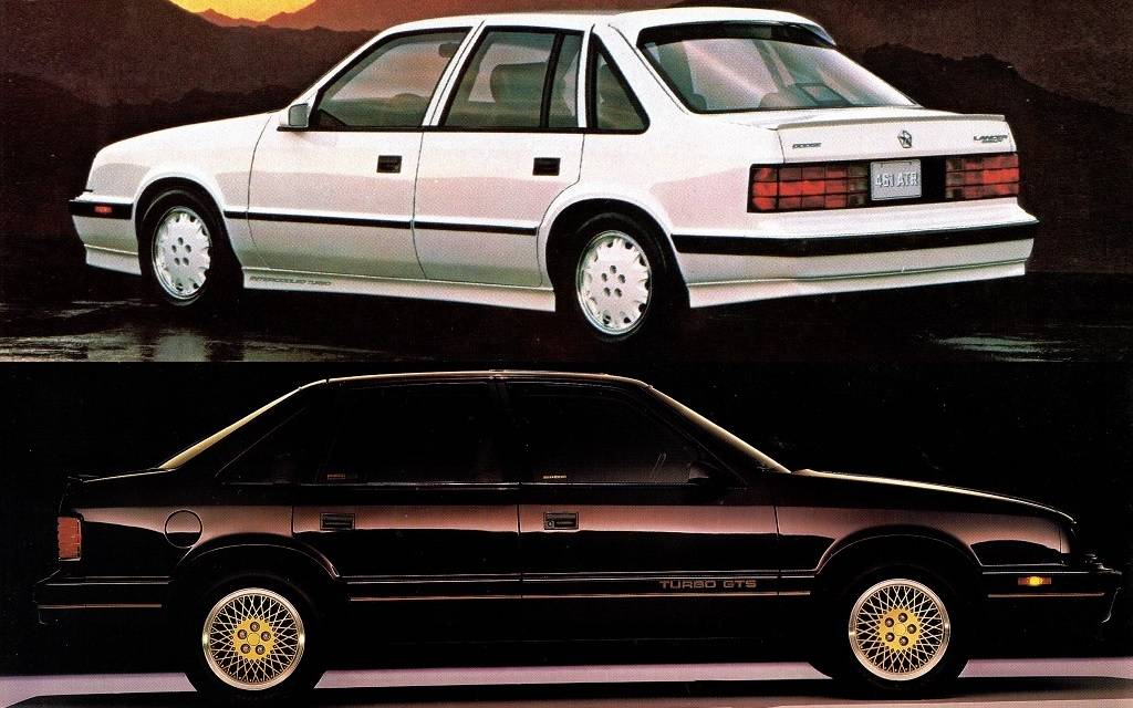 <p>Dodge Lancer Shelby 1988 et Chrysler LeBaron GTS 1989</p>