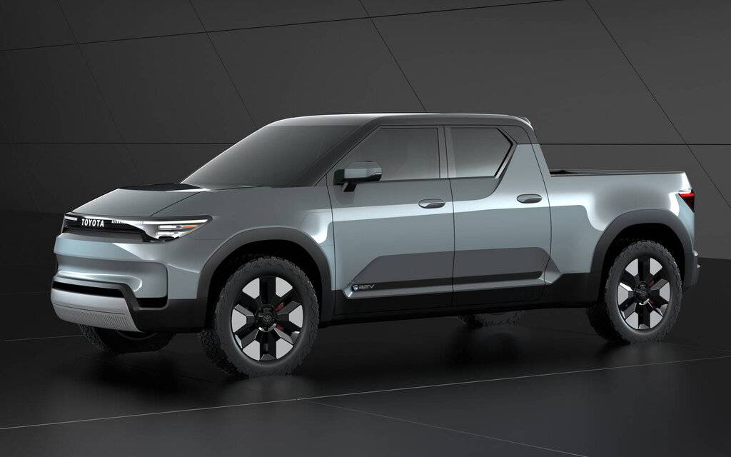 Silhouette of the future Toyota electric pickup