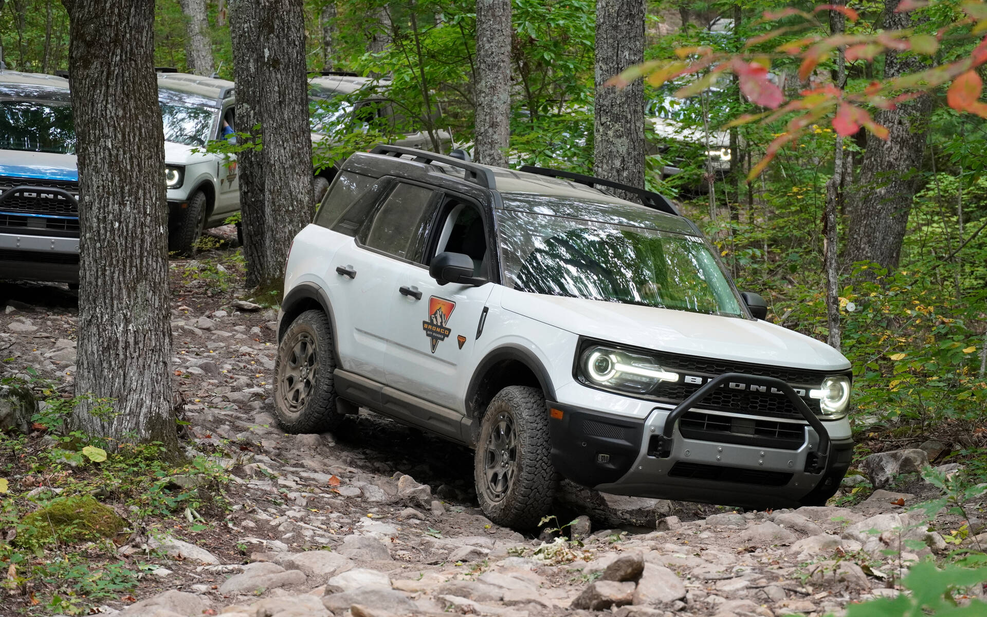 <p>The 2025 Ford Bronco Sport Sasquatch tackling the trail in style.</p>