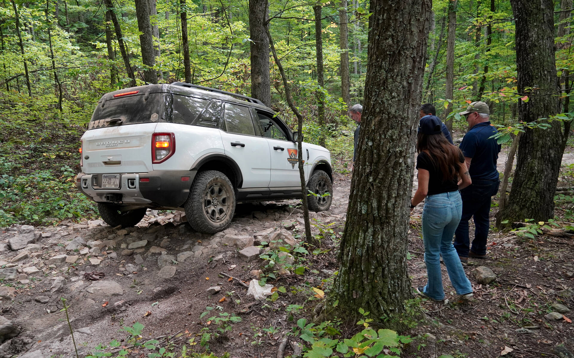 <p>The 2025 Ford Bronco Sport Sasquatch tackling the trail in style.</p>