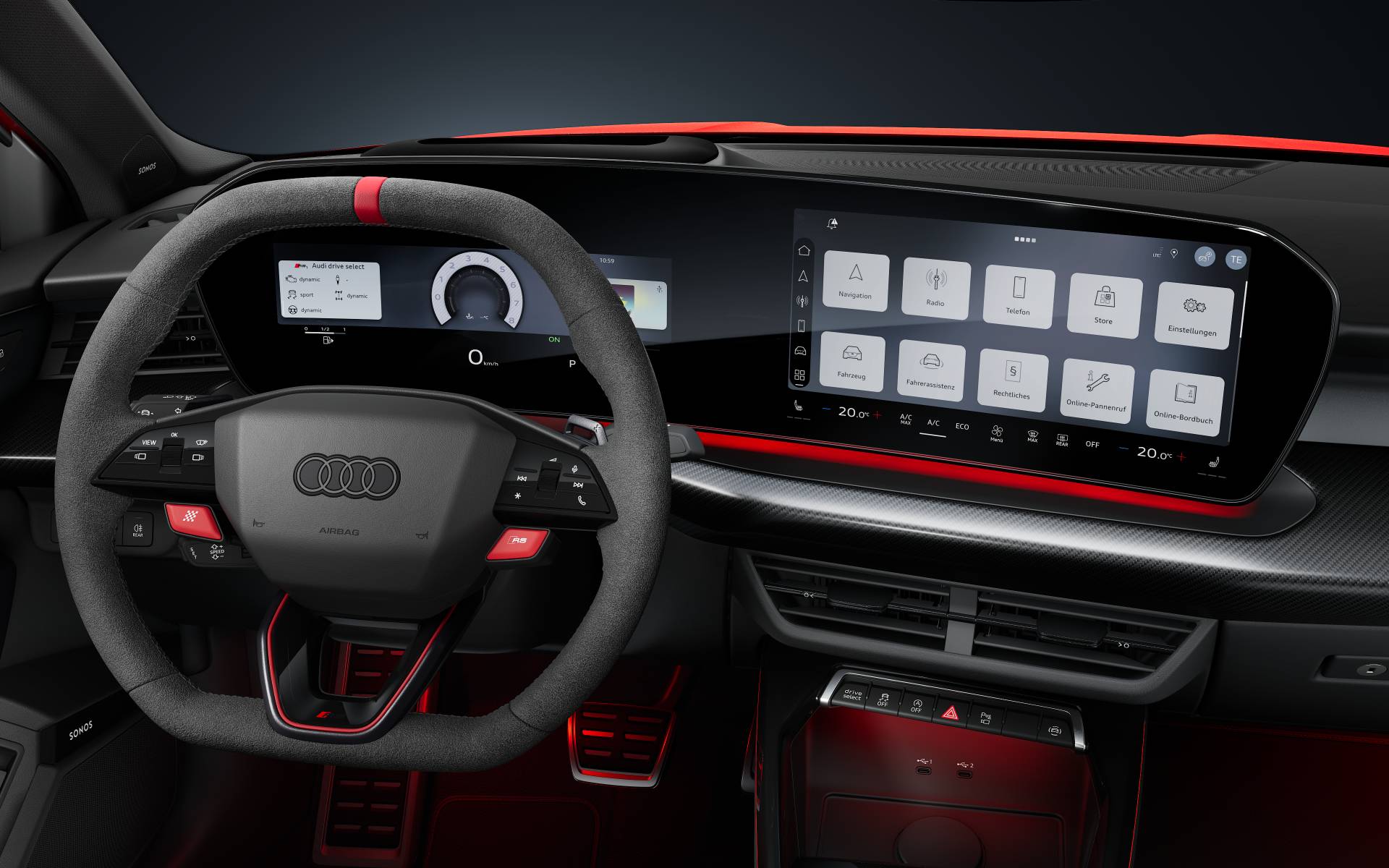2027 Audi A3 new digital cockpit interior with panoramic dual-screen Digital Stage display